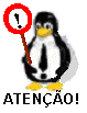 Pinguim com placa de ateno