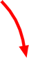 Seta vermelha curva para baixo e esquerda - linha fina